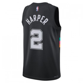 San Antonio Spurs Dylan Harper Nike 2025-26 City Edition Musta Miesten Pelipaidat Swingman